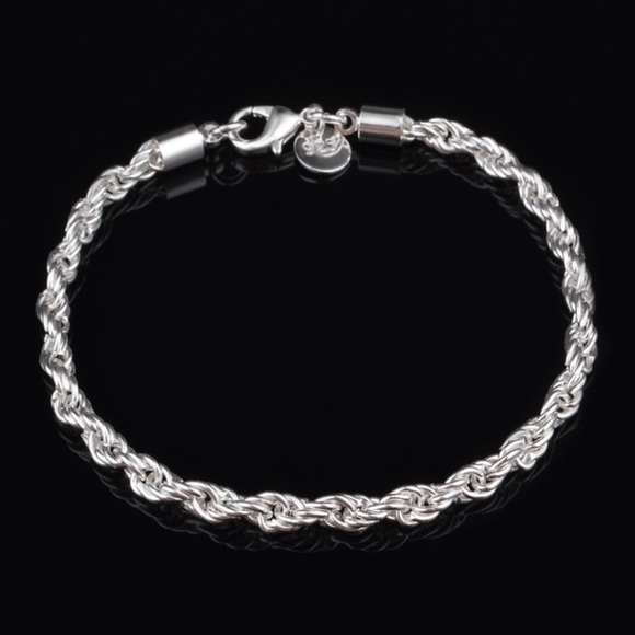 NEW 925 Sterling Silver Twisted Rope Bracelet - Picture 2 of 6